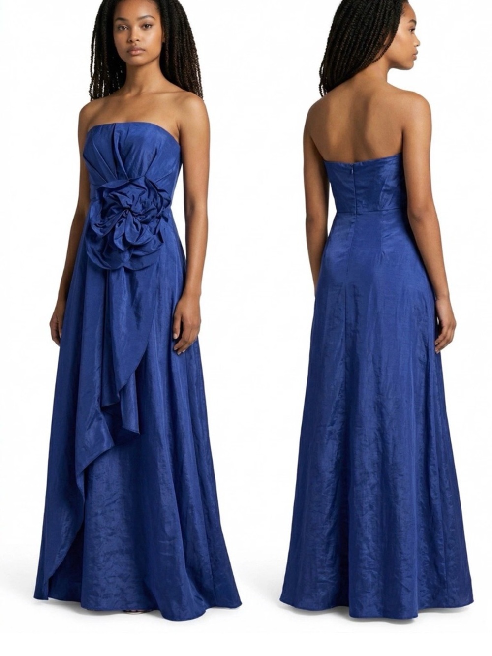 Muse by‎ Marchesa Strapless purple Evening Gown with Floral Detail